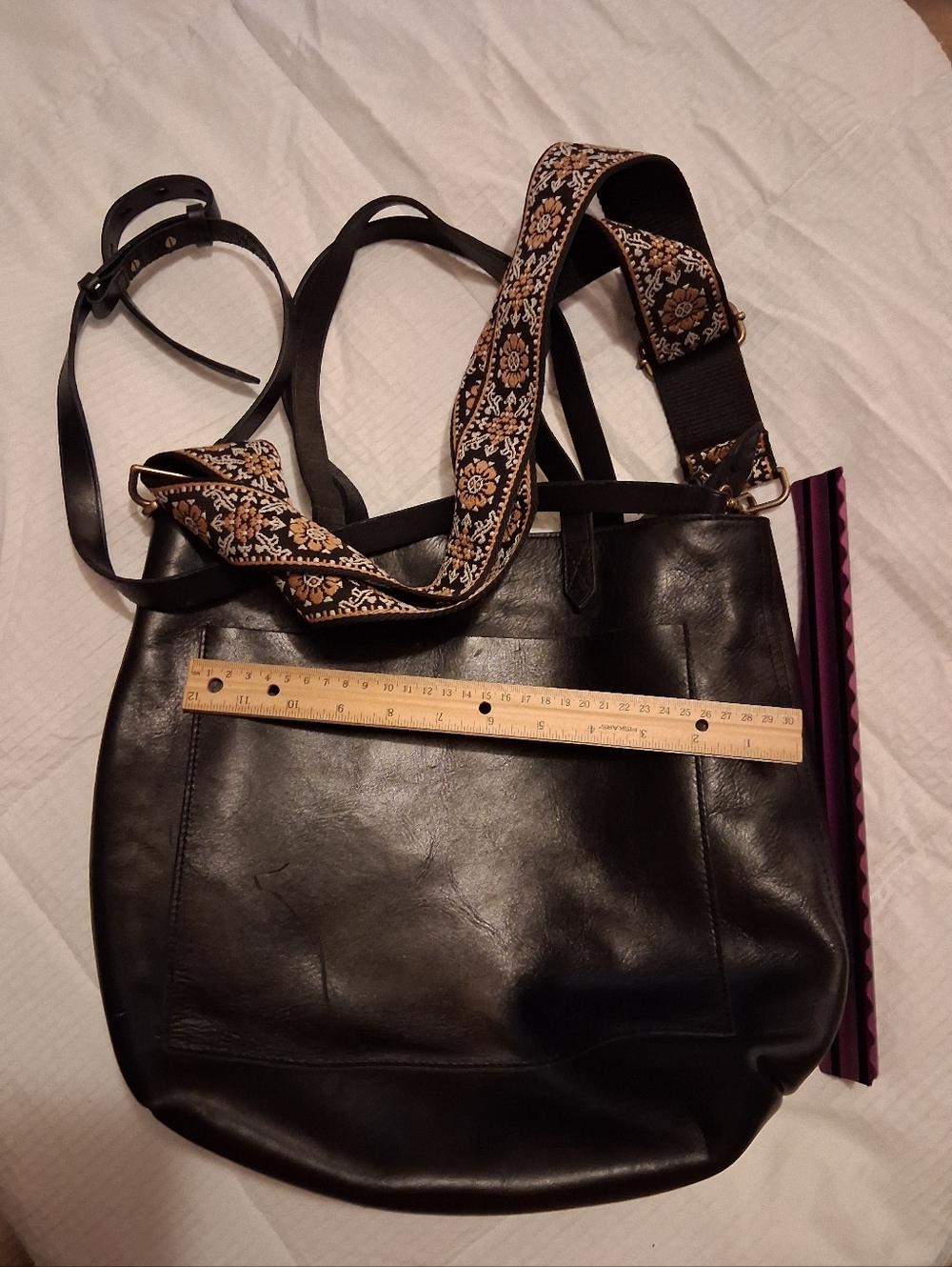 Classic Black Madewell Leather with Embroidered Adjustable Strap - Picture 2 of 5